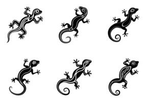 Bold Black and White Gecko Pattern Design vector