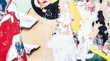 torn paper from the walls, detail of torn poster from the billboard with paper texture video
