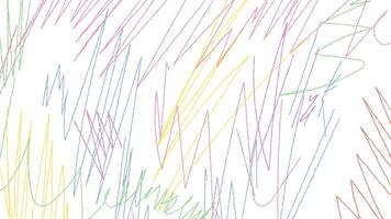 Vibrant multicolored crayon stroke animation on white background, seamless 4K Loop for Screens, Livestreams Motion Graphics and Animation Projects video
