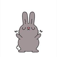 A cartoon rabbit is standing up and looking at something video