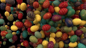 Multicolored easter egg animated transition with separate alpha channel horizontal wipe video