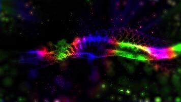 A calming virtual background of multi-colored light waves creates an atmosphere of creativity and self-confidence. video