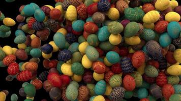 multicolore Pâques Oeuf Animé transition avec séparé alpha canal de côté que exploser video