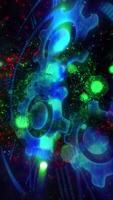 Abstraction in blue tones, symbolizing infinity. Transparent watch, dial, against the background of a fast-moving bright galaxy. video