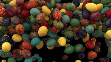 Multicolored easter egg animated transition with separate alpha channel vertical wipe video