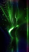 A calming virtual background of green light waves creates an atmosphere of creativity and self-confidence. video