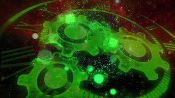Abstraktion im Grün Töne, symbolisieren Unendlichkeit. transparent betrachten, wählen, gegen das Hintergrund von ein Schnell - bewegend hell Galaxis. video