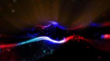 A calming virtual background of red and blue light waves creates an atmosphere of creativity and self-confidence. video