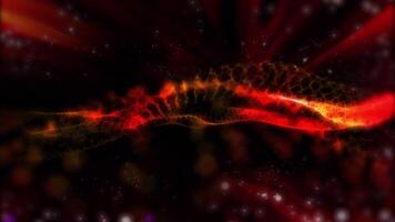 A soothing virtual background of red light waves creates an atmosphere of creativity and self-confidence. video