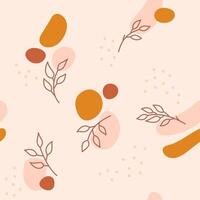 Seamless kid pattern with leaf color simple spots dots. Bohemian gender neutral pastel color. vector