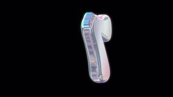 Iridescent 3d Rotating 10 Second Contdown On Transparent Background video