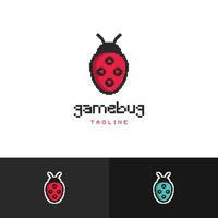 game bug logo design modern concept, ladybug combine with gamepad joystick logo icon vector