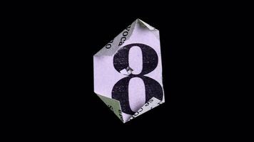 Paper Cutouts 10-Second Countdown On Alpha transparent background video