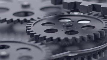 Harmonious Operation of Black Cogs Wheel Gears video