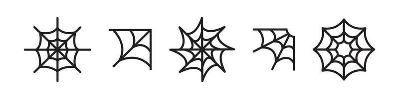 Spider Web Icons in Various Designs Set vector