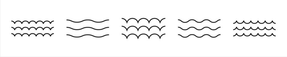 Wave Pattern Icons for Water or Flow Concepts vector