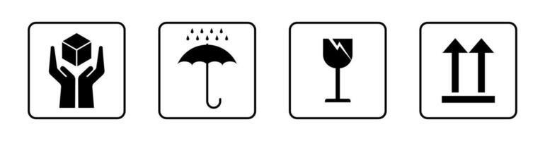 Shipping and Handling Symbol Icon Set vector