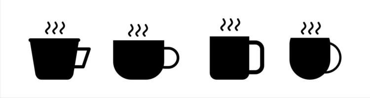 Hot Beverage Icon Set with Steam vector