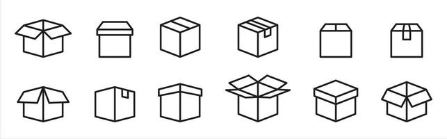 Collection of Minimalist Box Icons Set vector