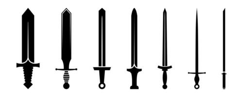 Swords and Crossed Sword Icons vector