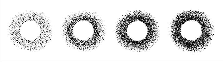 Abstract Halftone Circle Dot Patterns Set vector