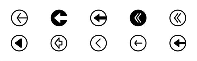Circular Left Arrow Icons. arrow icon vector