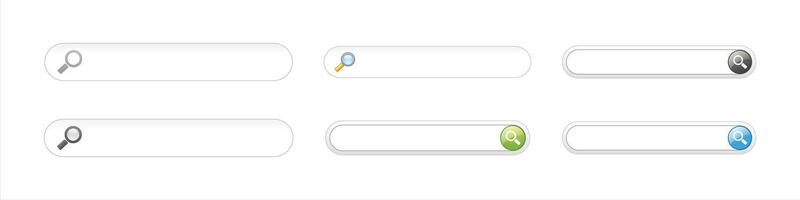 Search Bar Designs with Magnifying Glass Icons Set vector