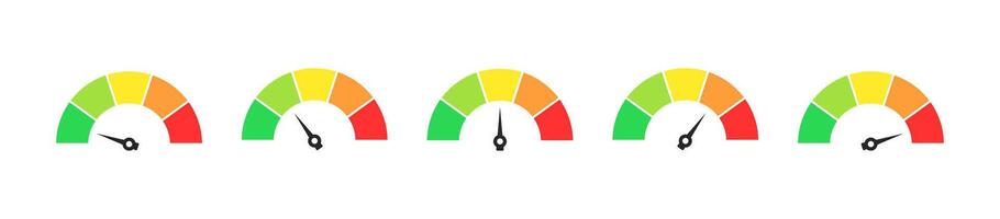 Colorful Performance Gauge Meter Set vector