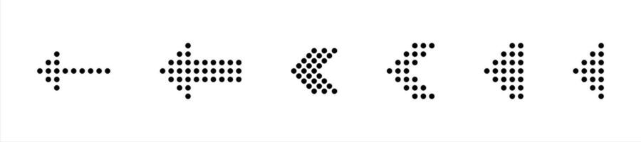 Dotted Arrow Icon Set in Various Styles vector