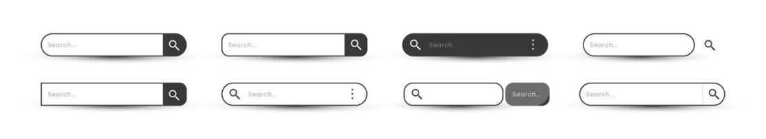 Modern Search Bar UI Design Elements Set vector