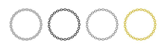 Circular Chain Frames in Various Styles Set vector