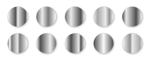 Silver Gradient Circle Set vector