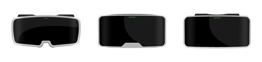 Virtual Reality Headset Front View Designs Set vector