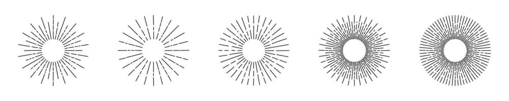 Sunburst Graphics Set. Sunburst illustration vector