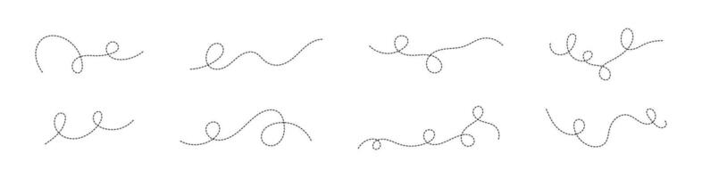 Decorative Dashed Line Swirls Set vector