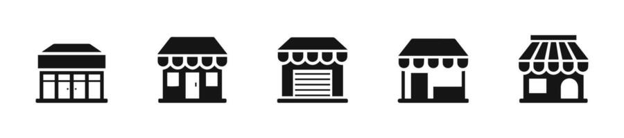 Storefront Icon Set for Business Design vector