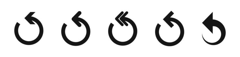 Circular Arrow Icons for Refresh and Reload Set vector