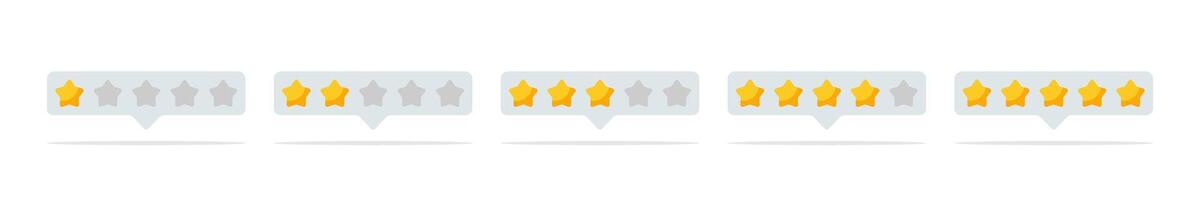 Star Rating Feedback Icons Set vector