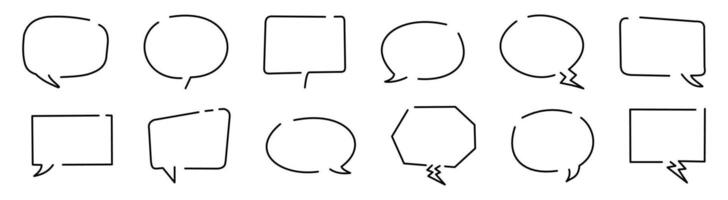 Minimalist Outline Speech Bubbles Collection Set vector