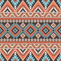 Abstract ethnic geometric texture pattern. Seamless blue and gold color of tribal abstract fabric textile on brown and orange background vector