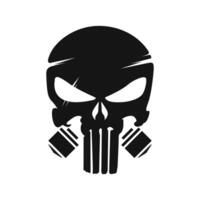 Aggressive Skull Design with Piston Motif Illustration vector