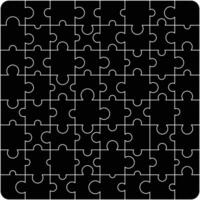 Puzzle pieces square. Puzzle game template with right angles, rounded. vector