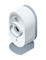 Security camera isolated isometric icon. illustration cctv on white background. isometric icon security camera vector