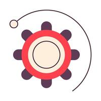 A Stylized Gear Symbol Accompanied by an Orbiting Element to Enhance the Design Concept vector