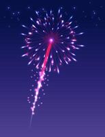 Experience a Spectacular and Vibrant Firework Display in the Night Sky vector