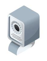 Security camera isolated isometric icon. illustration cctv on white background. isometric icon security camera vector