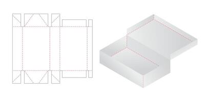 Box packaging die cut template design. 3d mock-up vector