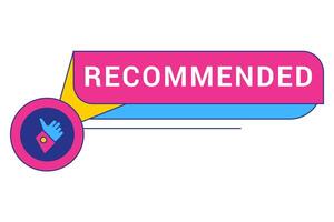 Recommended badge banner. Banner recommended with thumbs up. Advertising badges with like vector