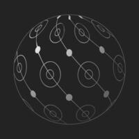 3D sphere mesh grid. Ball or sphere in grid of line. 3D abstract object in wireframe of lines and dots. illustration vector