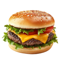 Classic cheeseburger. A juicy beef patty, melted png